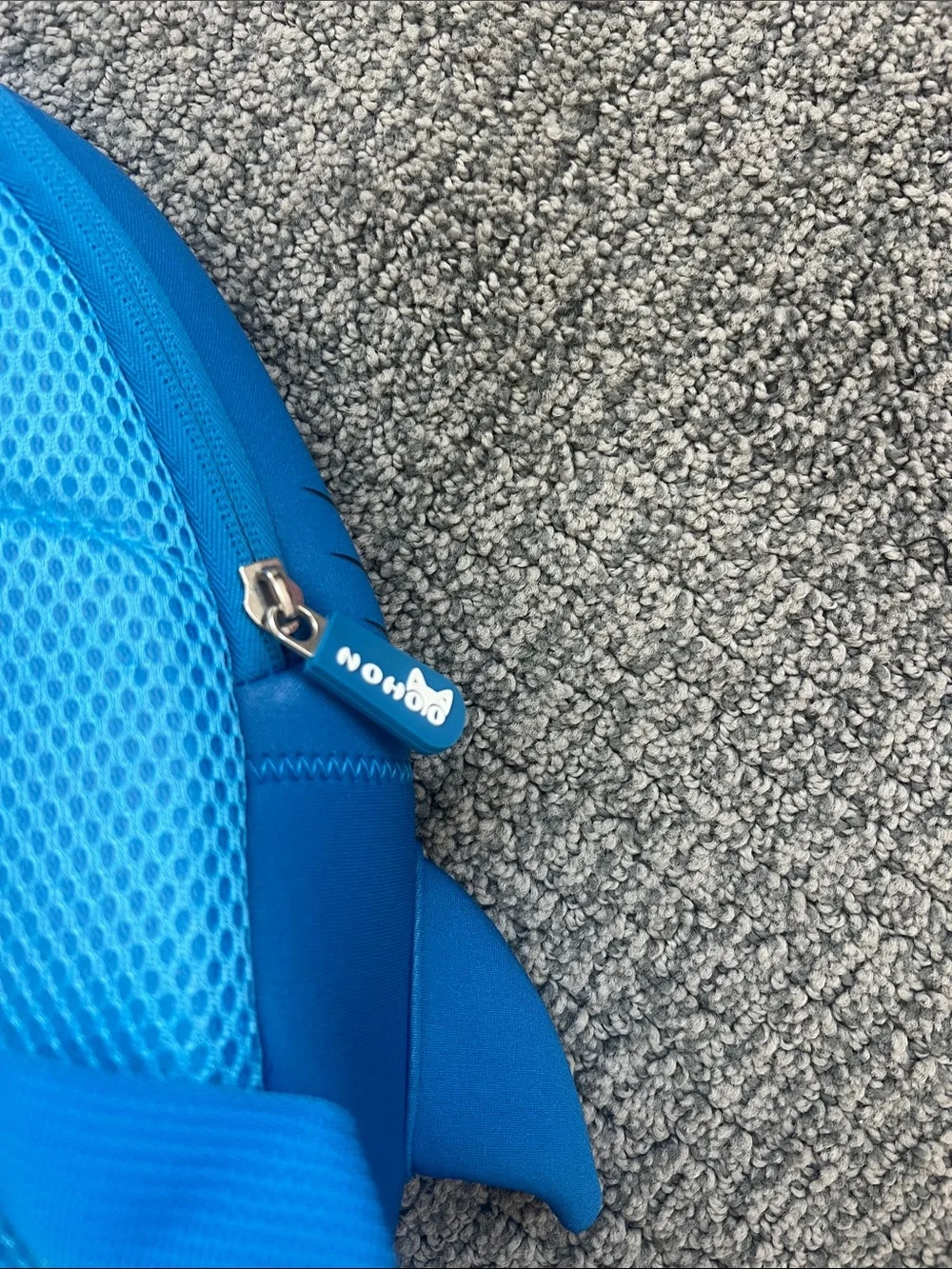 Kids Shark Backpack - Bright Blue Shark Face